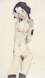 Nudo di ragazza dai capelli neri